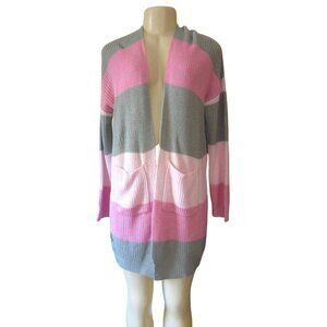 New w Tags, Simply Southern Collection, Pink & Gray Long Cardigan SZ Large